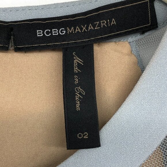 BCBGMaxAzria Alysha Slate Blue Grey Cowl Sleeve Mini Sheath Dress size 2 - Picture 6 of 16